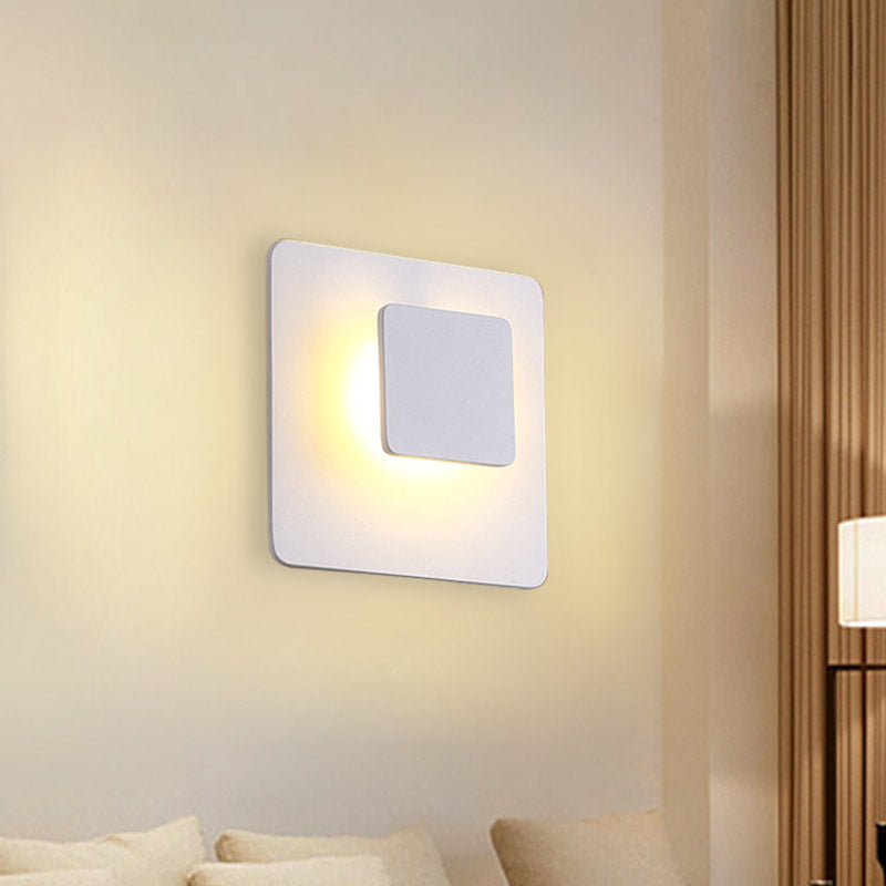 Lisslune | Square Acrylic Wall Mount Contemporary LED White Wall Light Lighting in White/Warm Light for the Living Room