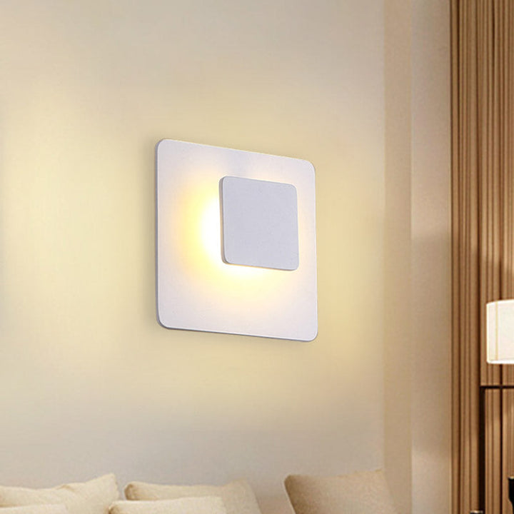 Lisslune | Square Acrylic Wall Mount Contemporary LED White Wall Light Lighting in White/Warm Light for the Living Room