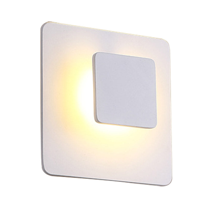 Lisslune | Square Acrylic Wall Mount Contemporary LED White Wall Light Lighting in White/Warm Light for the Living Room