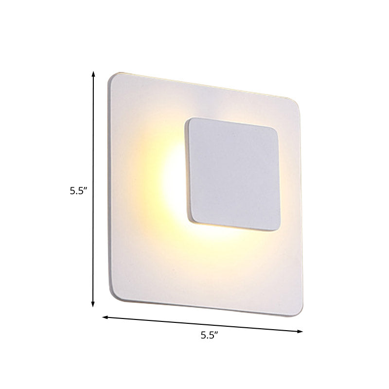 Lisslune | Square Acrylic Wall Mount Contemporary LED White Wall Light Lighting in White/Warm Light for the Living Room