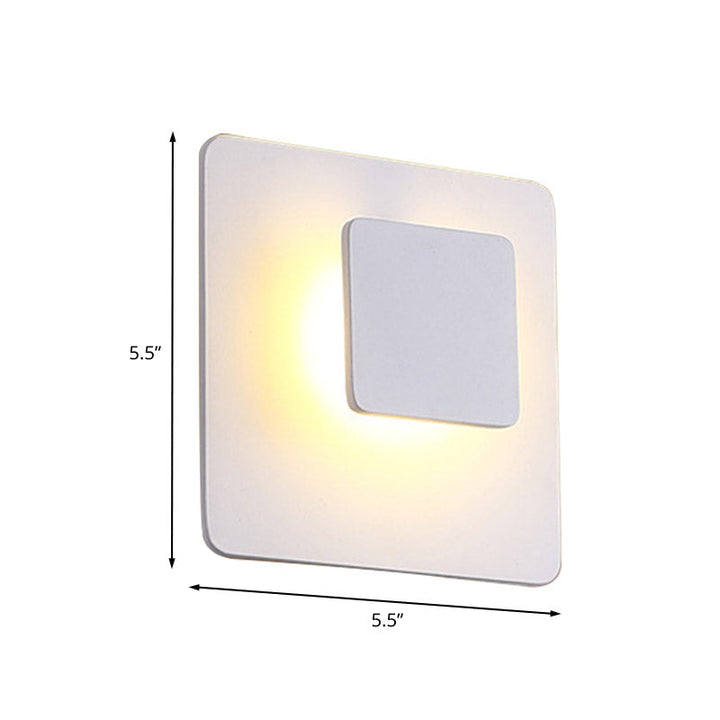 Lisslune | Square Acrylic Wall Mount Contemporary LED White Wall Light Lighting in White/Warm Light for the Living Room