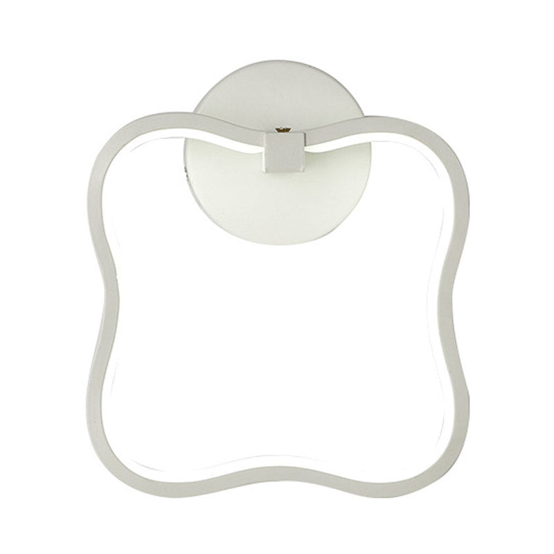Lisslune | White Curved Square Wall Light Minimalist LED Acrylic Wall Light in White/Warm Light