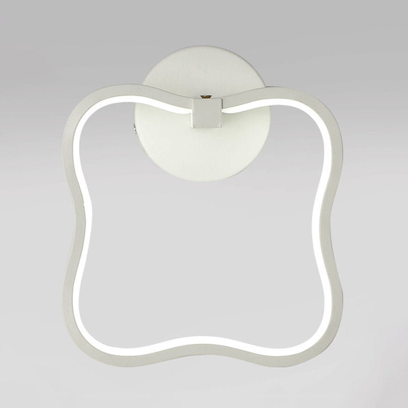 Lisslune | White Curved Square Wall Light Minimalist LED Acrylic Wall Light in White/Warm Light