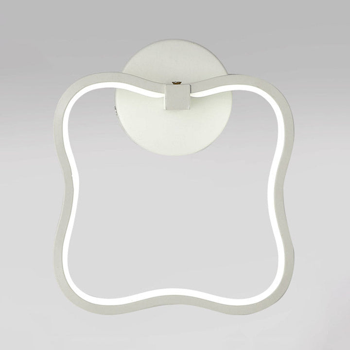 Lisslune | White Curved Square Wall Light Minimalist LED Acrylic Wall Light in White/Warm Light