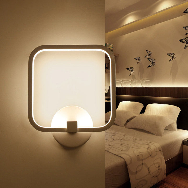 Lisslune | LED Nightstand Wall Light Simple White Wall Light with Square Acrylic Shade in White/Warm/Natural Light
