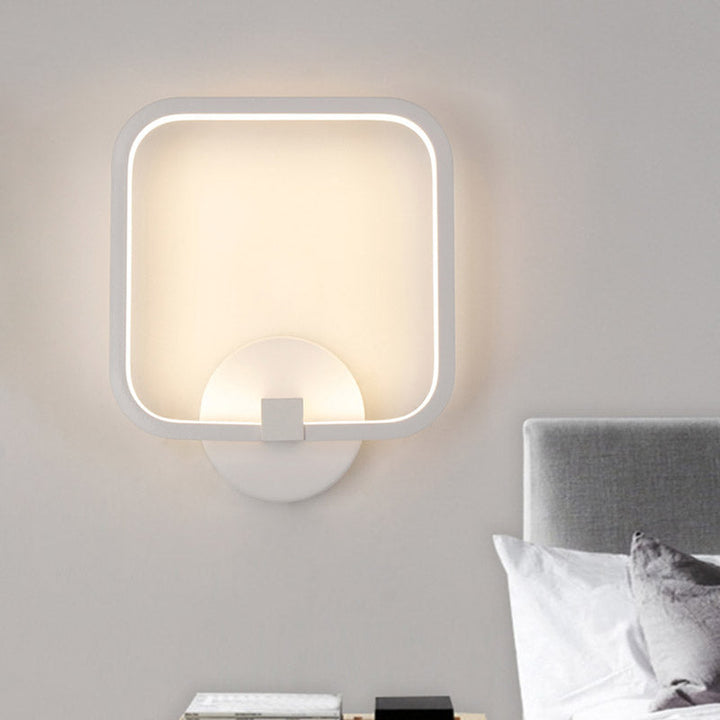 Lisslune | LED Nightstand Wall Light Simple White Wall Light with Square Acrylic Shade in White/Warm/Natural Light