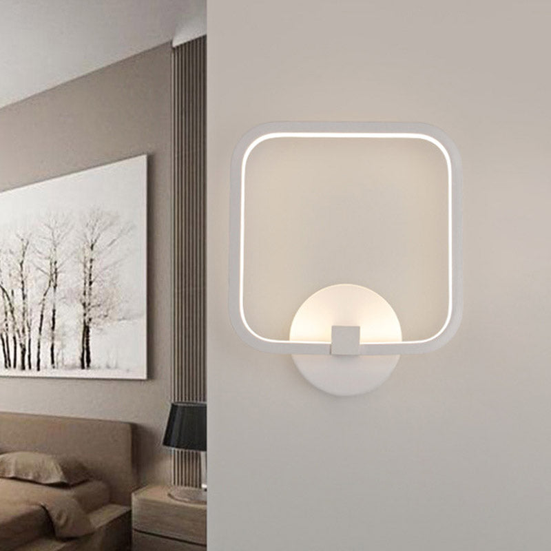 Lisslune | LED Nightstand Wall Light Simple White Wall Light with Square Acrylic Shade in White/Warm/Natural Light
