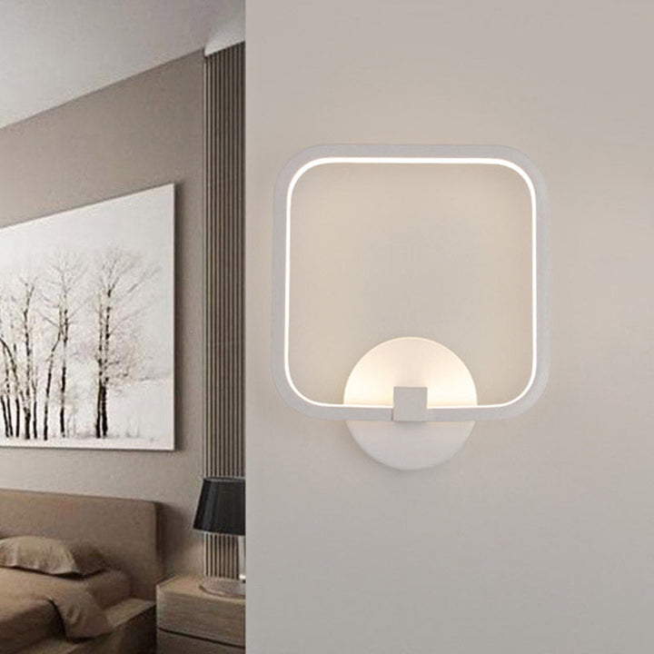 Lisslune | LED Nightstand Wall Light Simple White Wall Light with Square Acrylic Shade in White/Warm/Natural Light