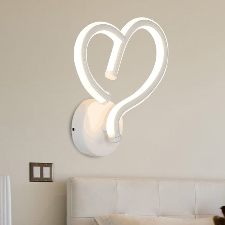 Lisslune | Acrylic Heart-shaped Wall Light Decor Contemporary LED White Wall Lamp in Warm/White Light