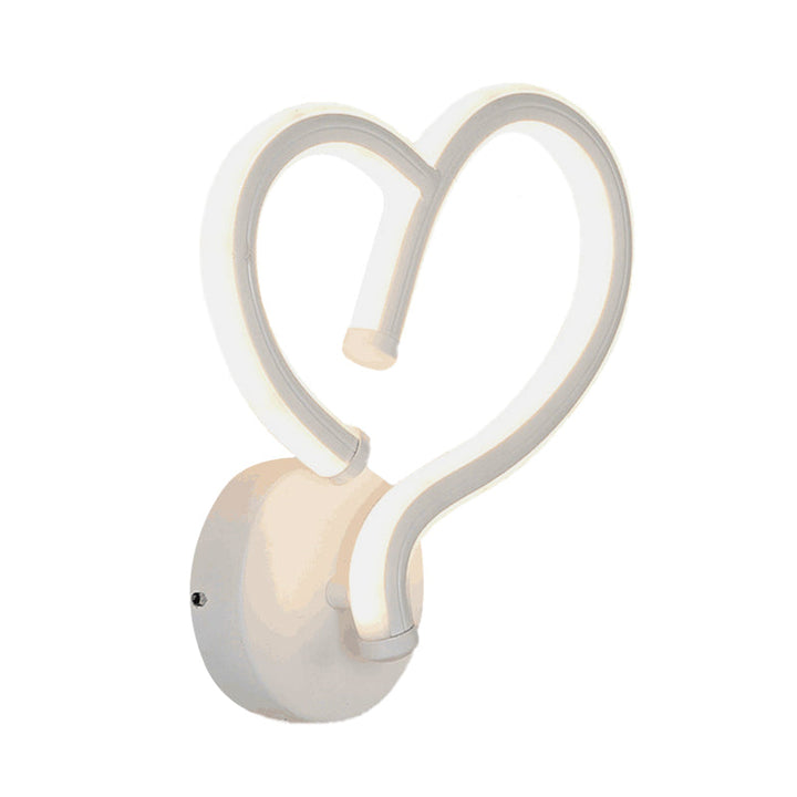 Lisslune | Acrylic Heart-shaped Wall Light Decor Contemporary LED White Wall Lamp in Warm/White Light