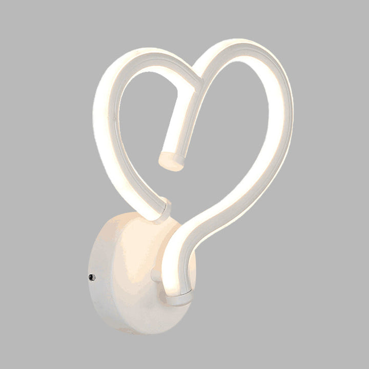 Lisslune | Acrylic Heart-shaped Wall Light Decor Contemporary LED White Wall Lamp in Warm/White Light