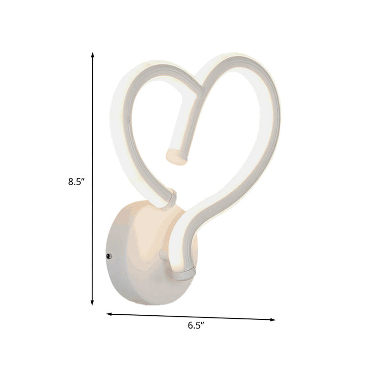 Lisslune | Acrylic Heart-shaped Wall Light Decor Contemporary LED White Wall Lamp in Warm/White Light