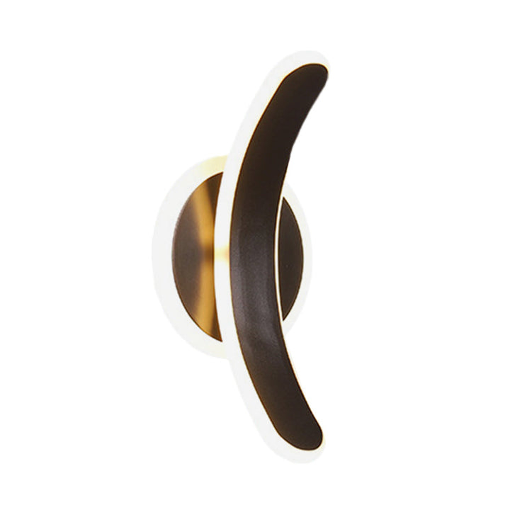 Lisslune | Black Curved Rectangular Wall Sconces Lighting Minimalist LED Acrylic Wall Mounted Lamp in White/Warm Light