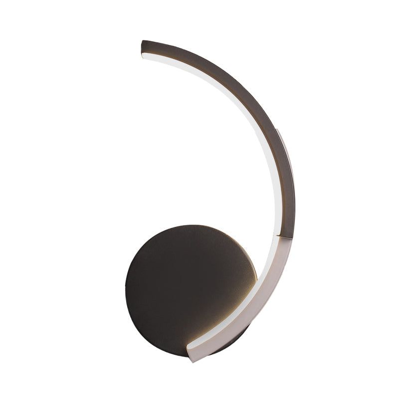 Lisslune | Curved Line Living Room Wall Light Acrylic LED Modern Wall Mounted Lamp Light in Black, White/Warm Light