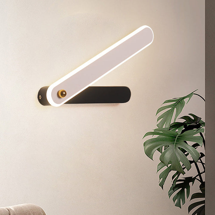 Lisslune | Hour Hand Wall Mount Light Modernism Acrylic Black and White LED Wall Light in White/ Warm Light