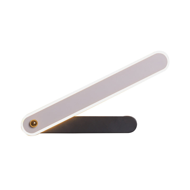 Lisslune | Hour Hand Wall Mount Light Modernism Acrylic Black and White LED Wall Light in White/ Warm Light