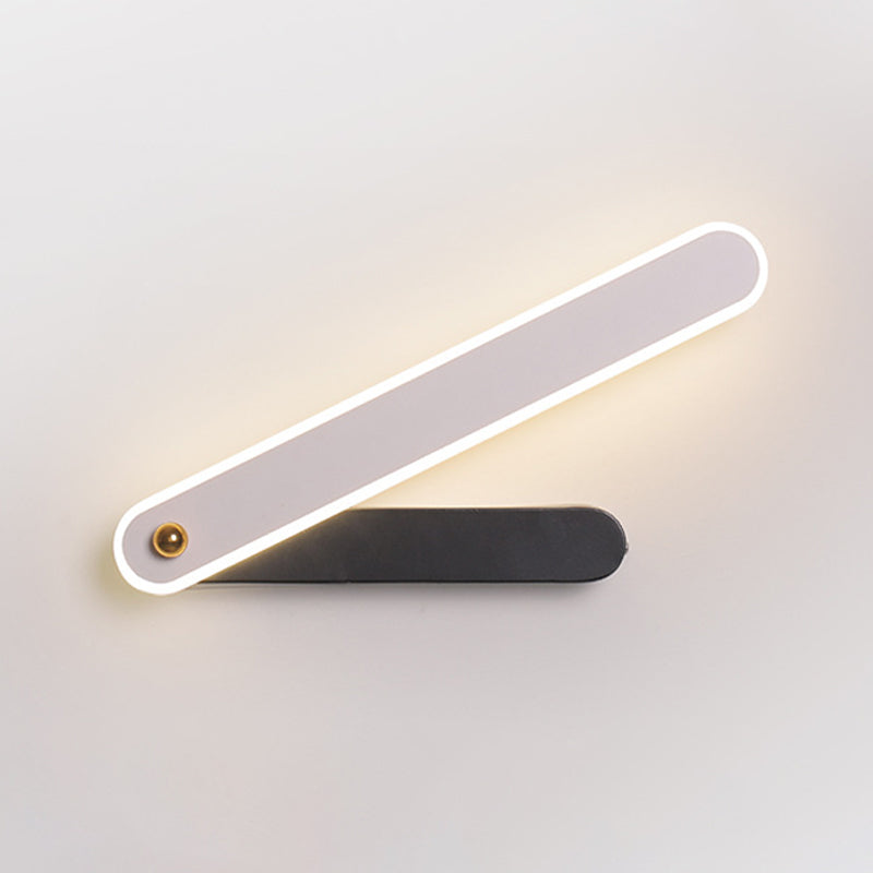 Lisslune | Hour Hand Wall Mount Light Modernism Acrylic Black and White LED Wall Light in White/ Warm Light