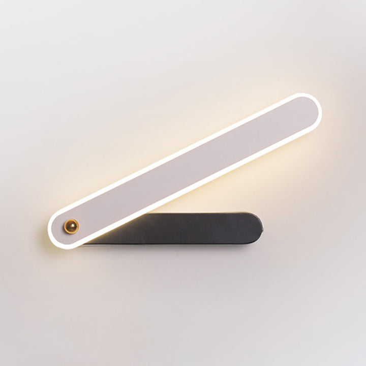 Lisslune | Hour Hand Wall Mount Light Modernism Acrylic Black and White LED Wall Light in White/ Warm Light