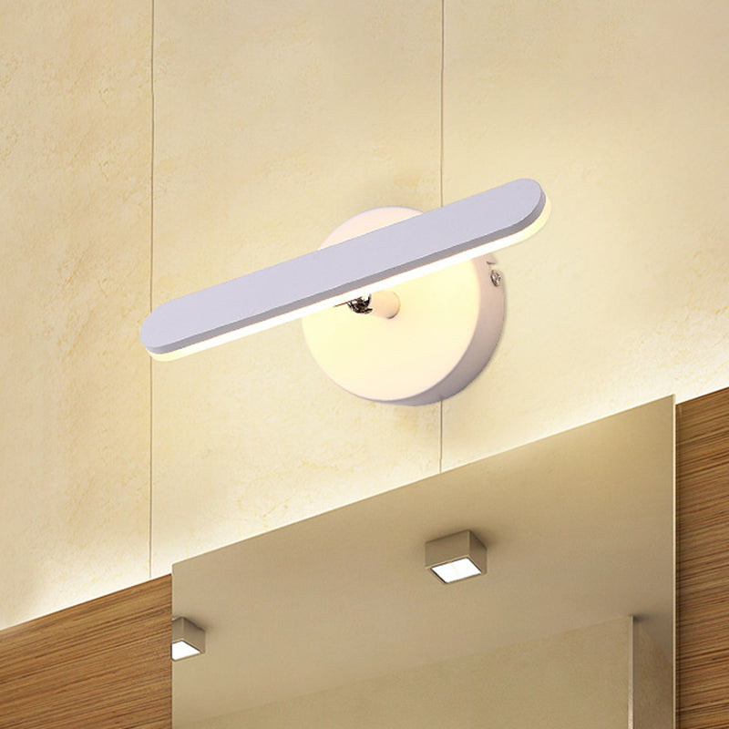 Lisslune | Aluminium Linear Wall Lamp Modern LED White Wall Light in Natural/Warm Light for Bathroom
