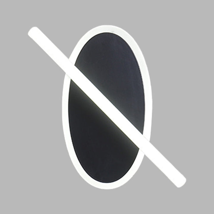 Lisslune | Oval and Ring Wall Mount Lighting Modern Acrylic LED Stair Wall Lamp Sconces in Black, White/Warm Light