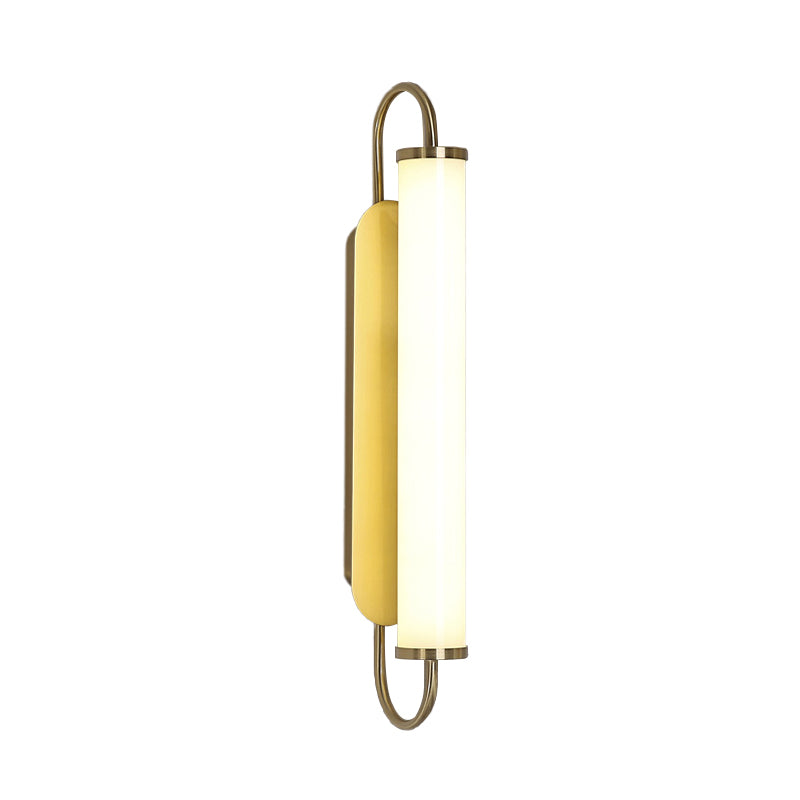 Skørter | Arc Rectangle Metal Wall Sconce Post-Modern LED Gold Wall-Mounted Light with Tube Acrylic Shade