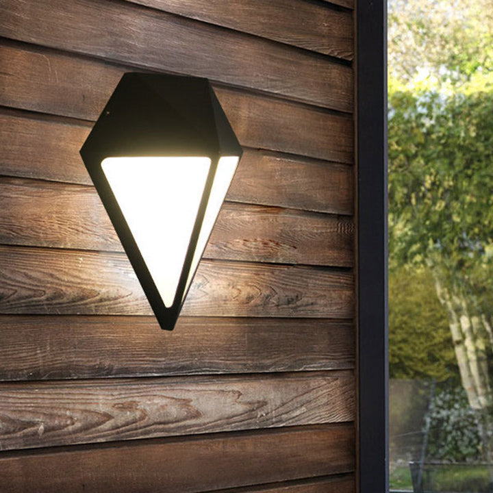 Lisslune | Modernist Diamond Wall Light Metallic LED Stair Wall Mount Lamp in Black, White/Warm/Natural Light