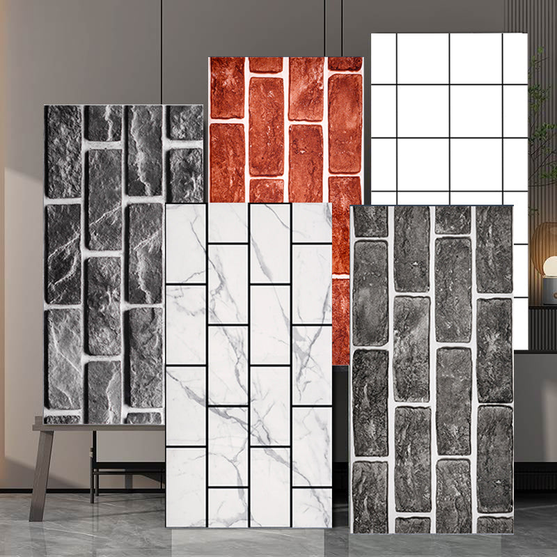 Lisslune | Brick Joint Peel & Stick Tile 30 cm x 60 cm Rectangular PVC Wallpaper