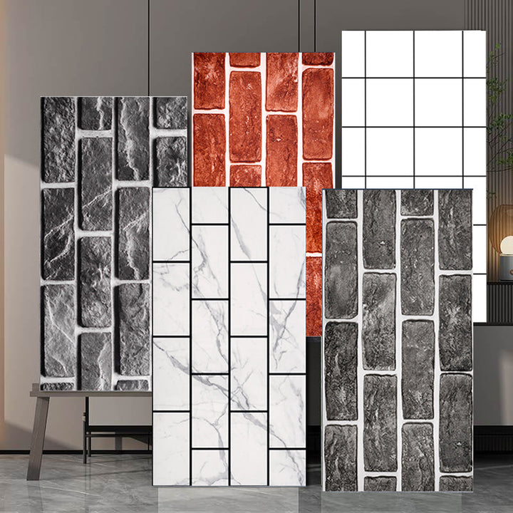 Lisslune | Brick Joint Peel & Stick Tile 30 cm x 60 cm Rectangular PVC Wallpaper