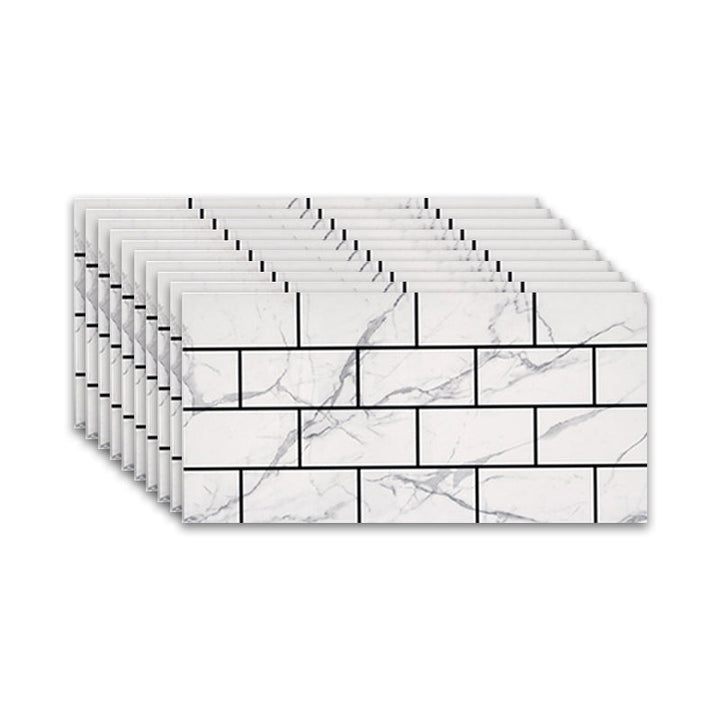 Lisslune | Brick Joint Peel & Stick Tile 30 cm x 60 cm Rectangular PVC Wallpaper