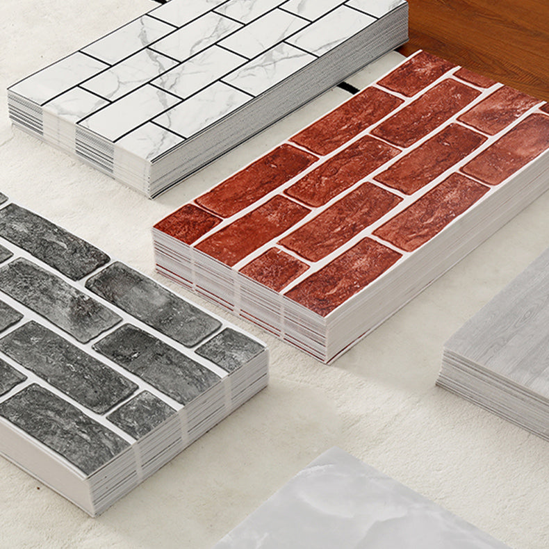 Lisslune | Brick Joint Peel & Stick Tile 30 cm x 60 cm Rectangular PVC Wallpaper