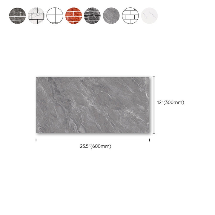 Lisslune | Brick Joint Peel & Stick Tile 30 cm x 60 cm Rectangular PVC Wallpaper