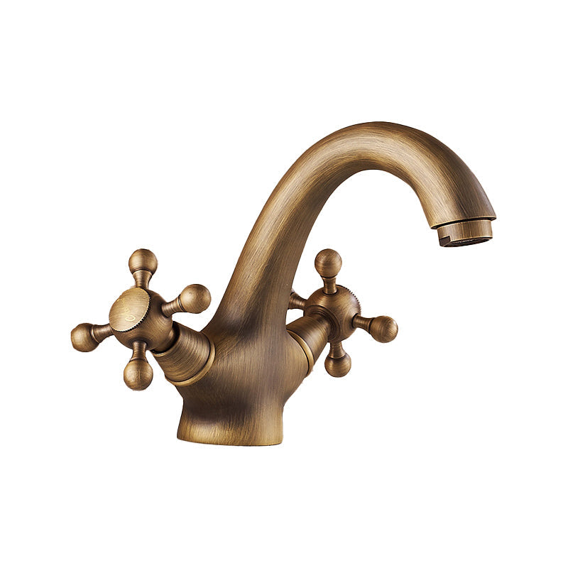 Lisslune | Vintage Widespread Bathroom Faucet Industrial Cross Handles Sink Faucet