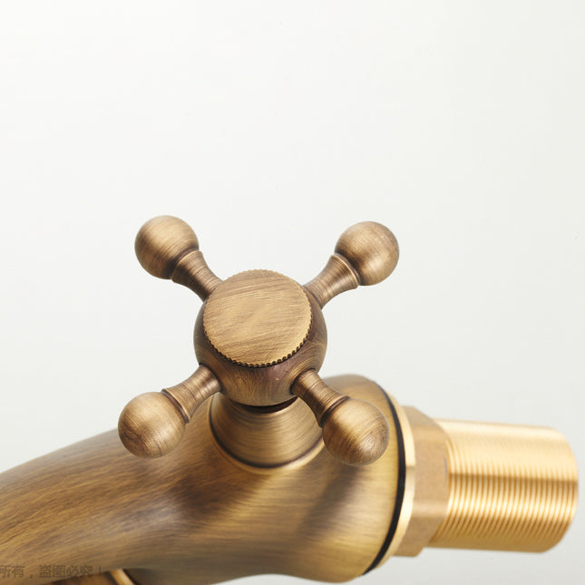Lisslune | Vintage Widespread Bathroom Faucet Industrial Cross Handles Sink Faucet