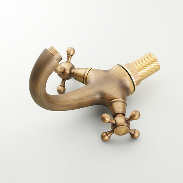 Lisslune | Vintage Widespread Bathroom Faucet Industrial Cross Handles Sink Faucet