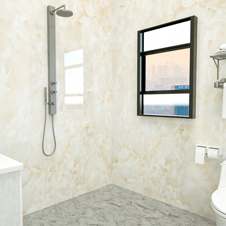 Lisslune | Marbleing Water-repellent Tile PVC Single Peel-and-stick Tile for Bathroom Back Wall