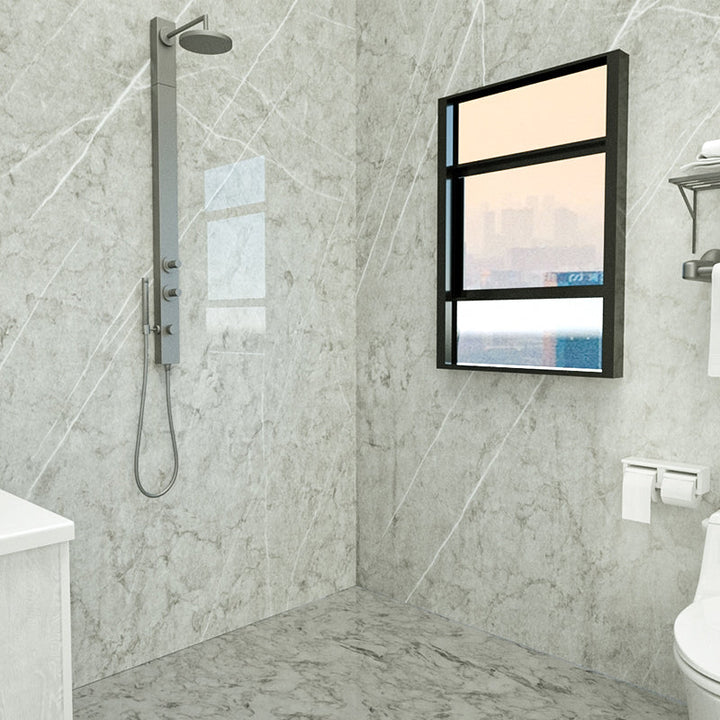 Lisslune | Marbleing Water-repellent Tile PVC Single Peel-and-stick Tile for Bathroom Back Wall