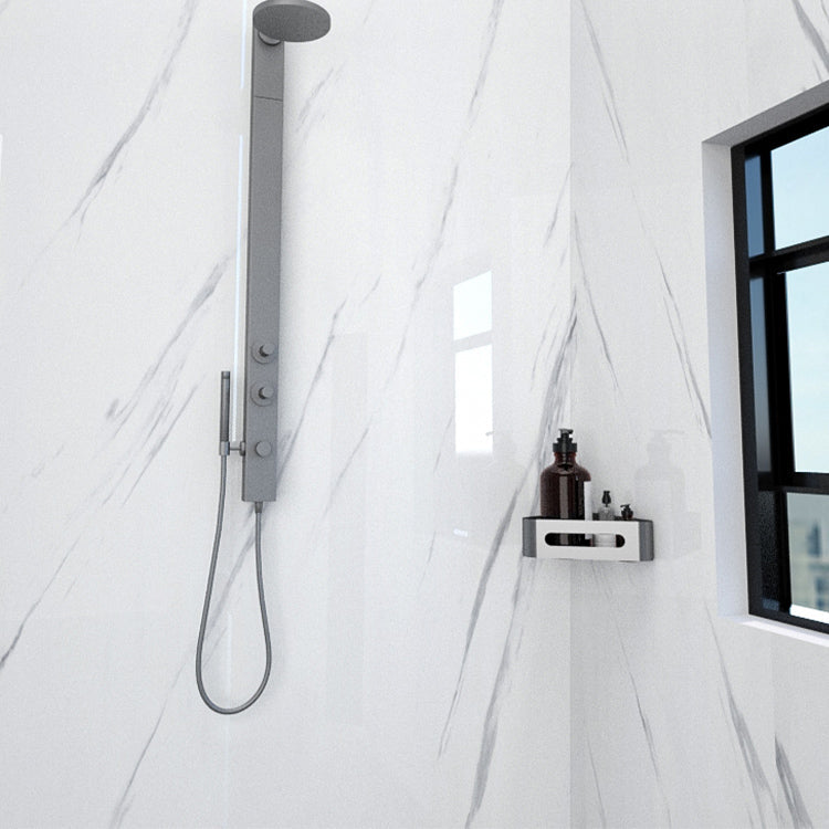 Lisslune | Marbleing Water-repellent Tile PVC Single Peel-and-stick Tile for Bathroom Back Wall