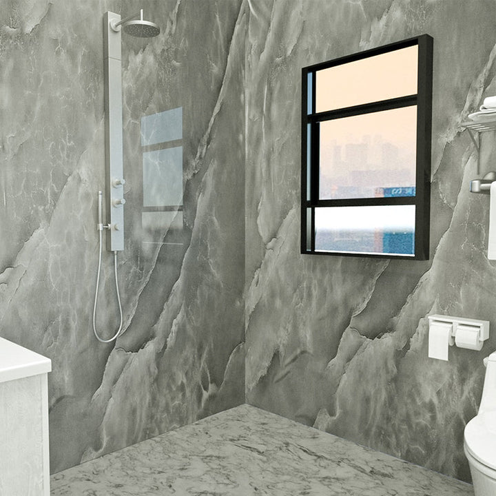 Lisslune | Marbleing Water-repellent Tile PVC Single Peel-and-stick Tile for Bathroom Back Wall