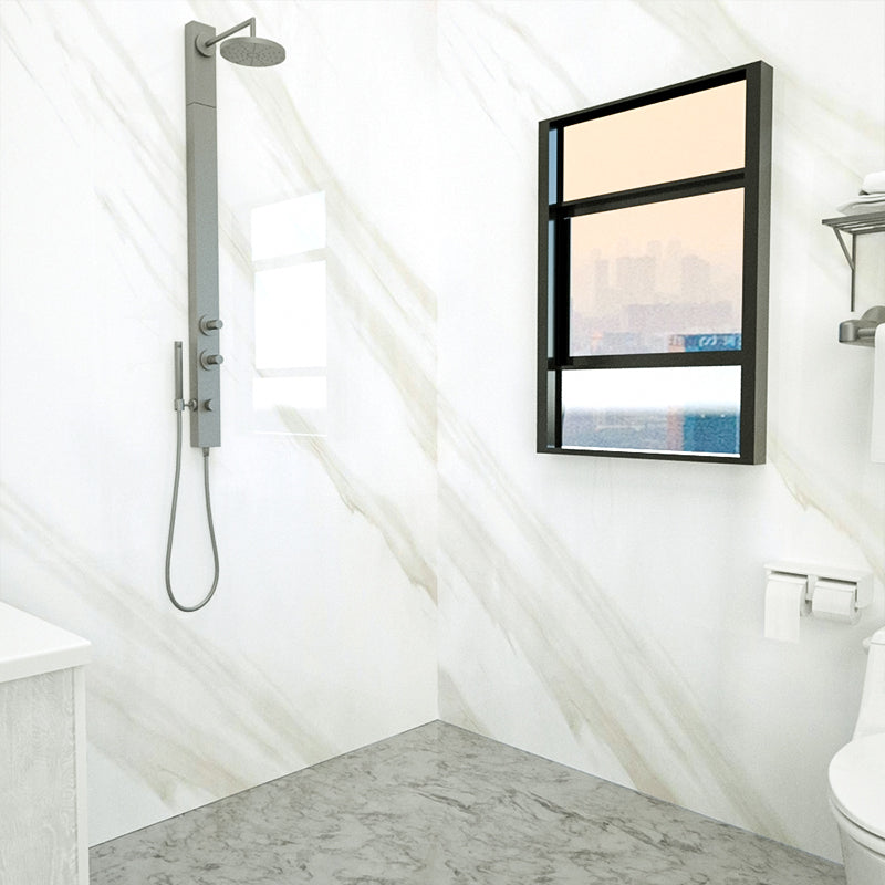 Lisslune | Marbleing Water-repellent Tile PVC Single Peel-and-stick Tile for Bathroom Back Wall