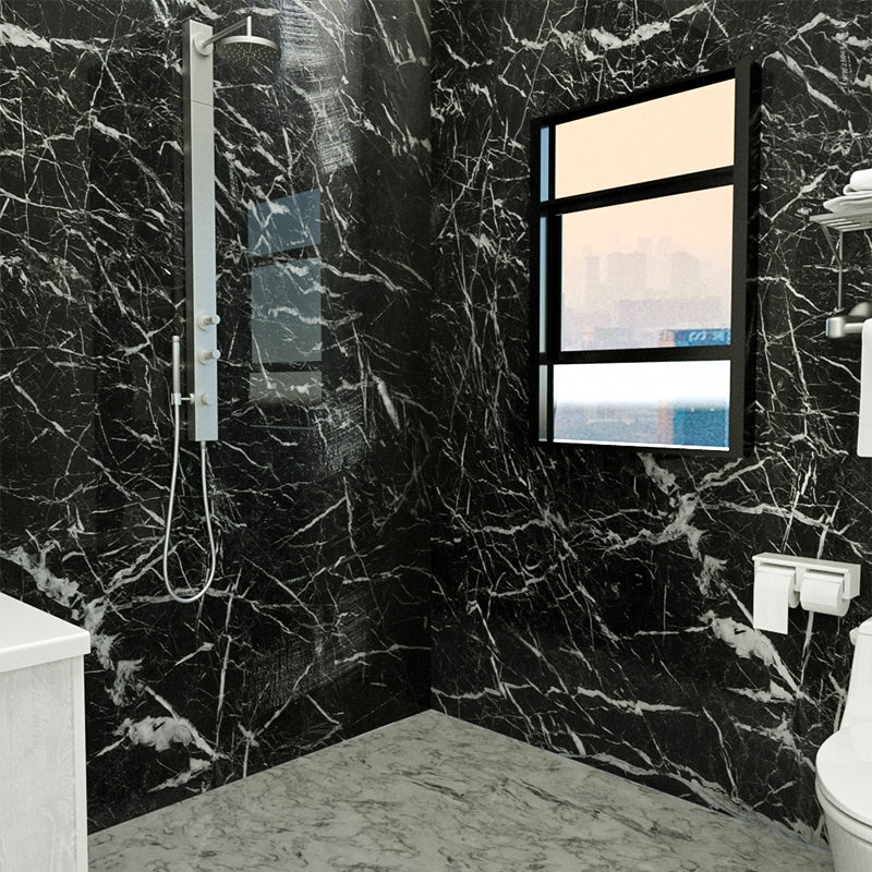 Lisslune | Marbleing Water-repellent Tile PVC Single Peel-and-stick Tile for Bathroom Back Wall