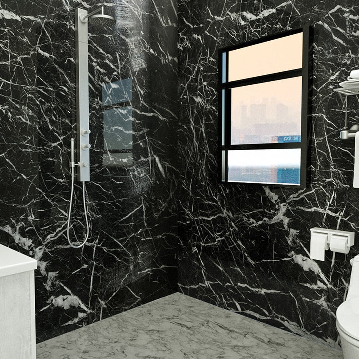 Lisslune | Marbleing Water-repellent Tile PVC Single Peel-and-stick Tile for Bathroom Back Wall