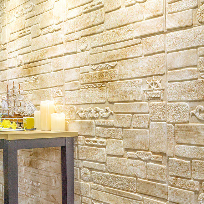 Lisslune | Modern Wall Covering Peel and Stick Brick 3D Print Waterproof Wall Panel