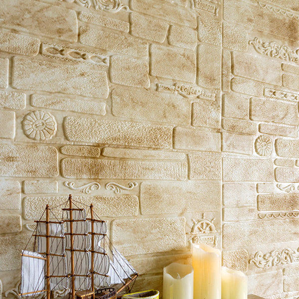 Lisslune | Modern Wall Covering Peel and Stick Brick 3D Print Waterproof Wall Panel