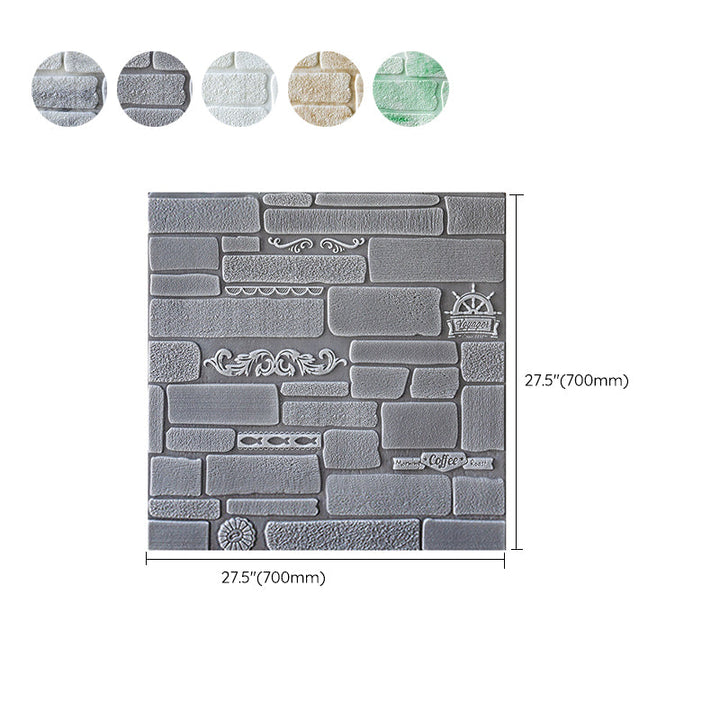 Lisslune | Modern Wall Covering Peel and Stick Brick 3D Print Waterproof Wall Panel