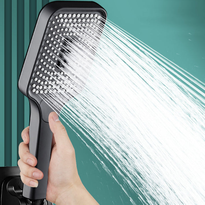 Lisslune | Modern Rectangular Hand Shower in Black 3 Spray Wall Mounted Hand Shower