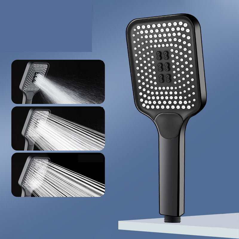 Lisslune | Modern Rectangular Hand Shower in Black 3 Spray Wall Mounted Hand Shower