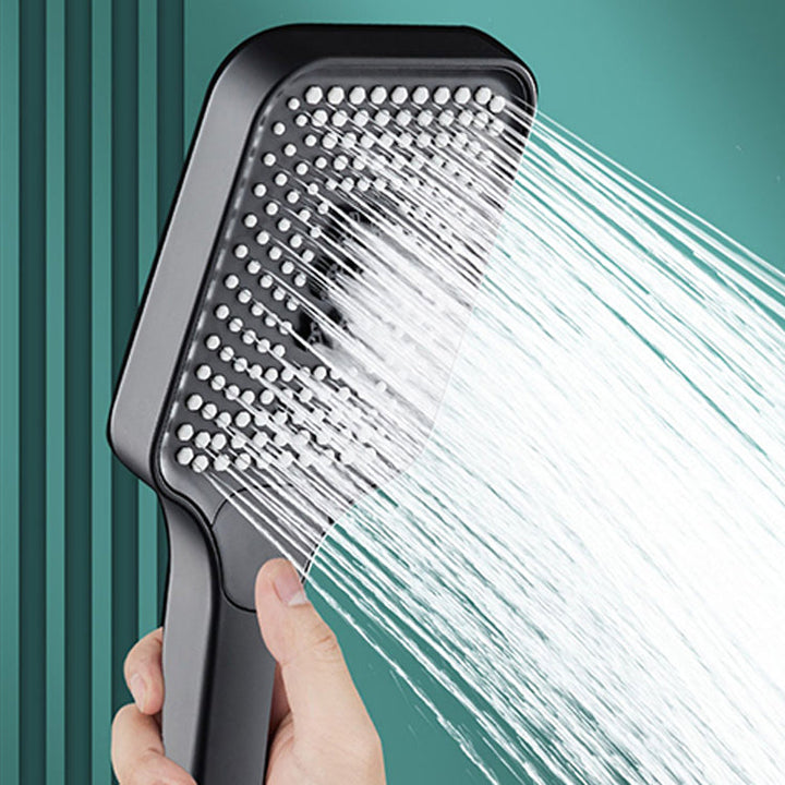 Lisslune | Modern Rectangular Hand Shower in Black 3 Spray Wall Mounted Hand Shower