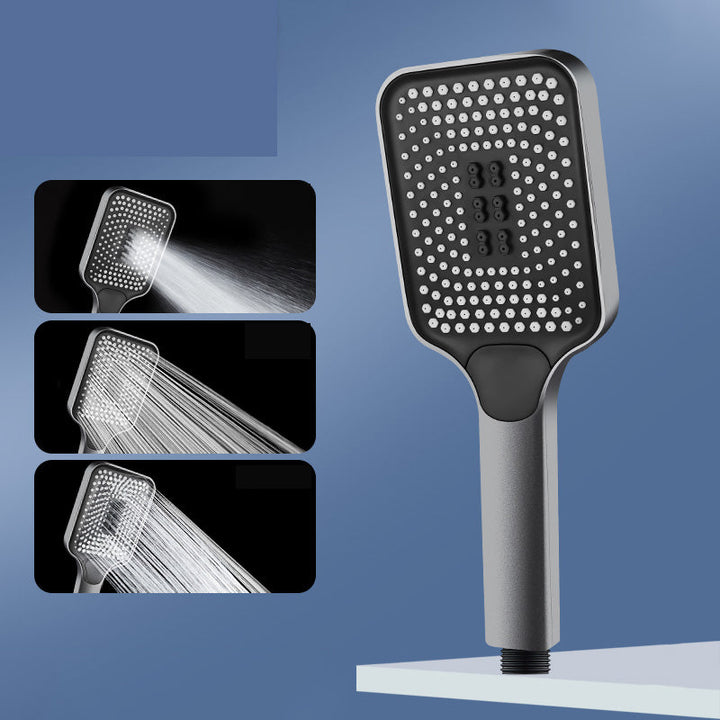 Lisslune | Modern Rectangular Hand Shower in Black 3 Spray Wall Mounted Hand Shower