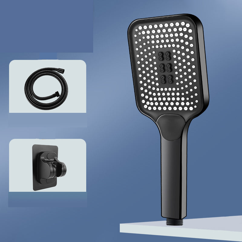 Lisslune | Modern Rectangular Hand Shower in Black 3 Spray Wall Mounted Hand Shower