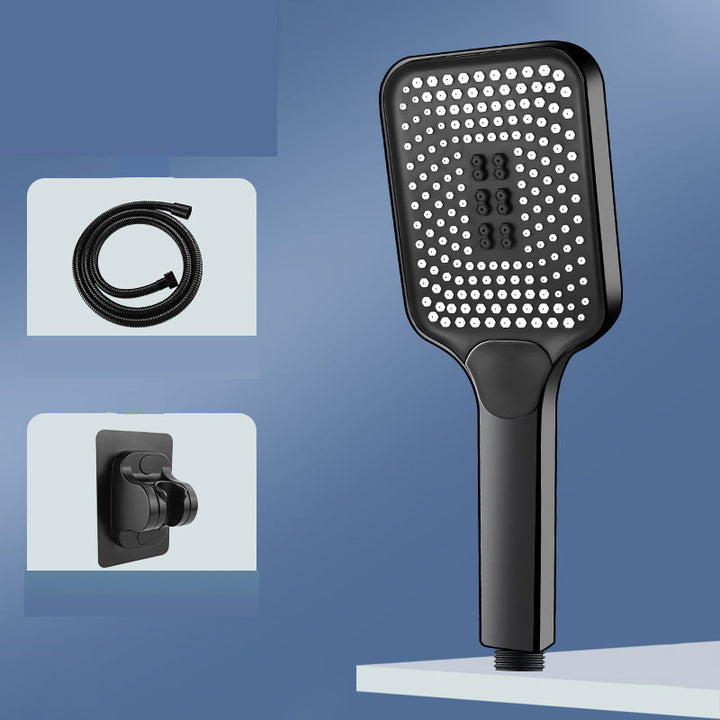 Lisslune | Modern Rectangular Hand Shower in Black 3 Spray Wall Mounted Hand Shower